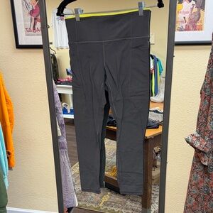 Athleta Gray Laser-Cut Swirl Leggings